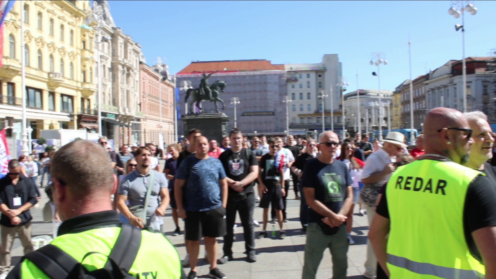 First protest in Zagreb on Ban Josip Jelacic Square 9